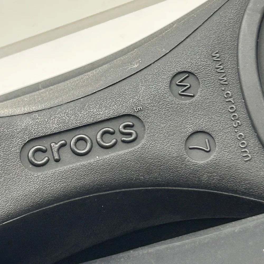 Crocs Lina Wedge Women 7 Black Low Heel Pump Dual Comfort 203408 Office Work